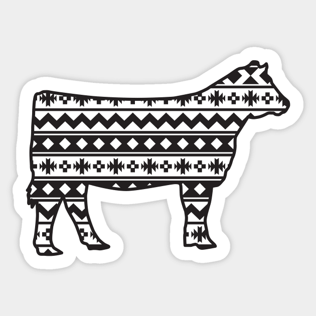 Livestock Show Heifer with Southwest Pattern Sticker by SAMMO